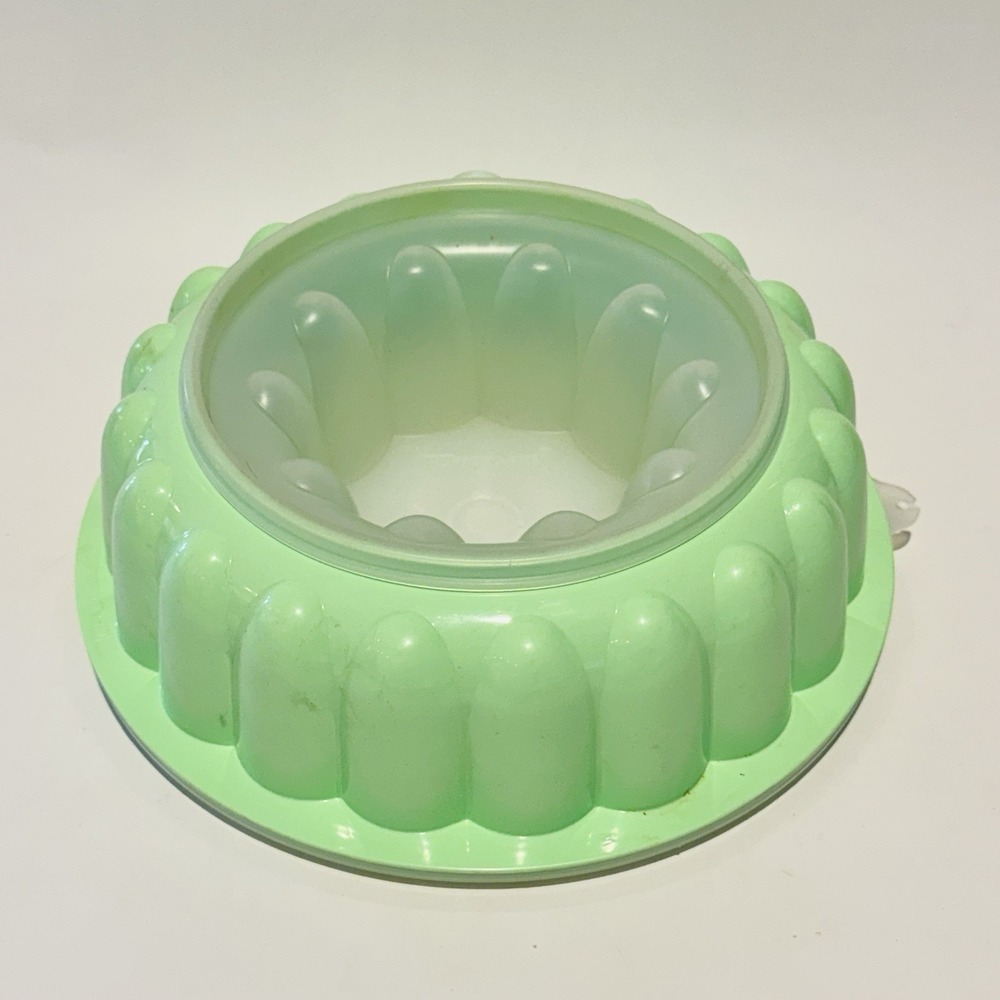 Vintage Tupperware 3pc Jel-N-Serve Jello Ice‎ Cream Mousse Mold  Mint Green 1201